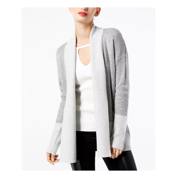 NWT INC International Concepts Womens Open Front Cardigan Gray Size XL $90 FF380 - Picture 1 of 1